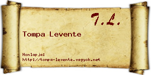 Tompa Levente névjegykártya
